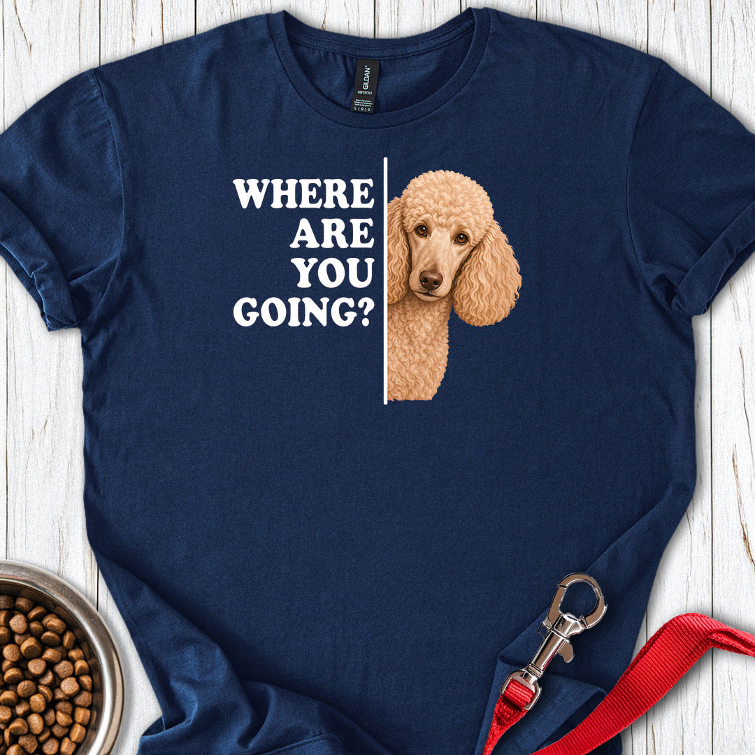 Standard Poodle Where Are You Going Apricot — Navy
