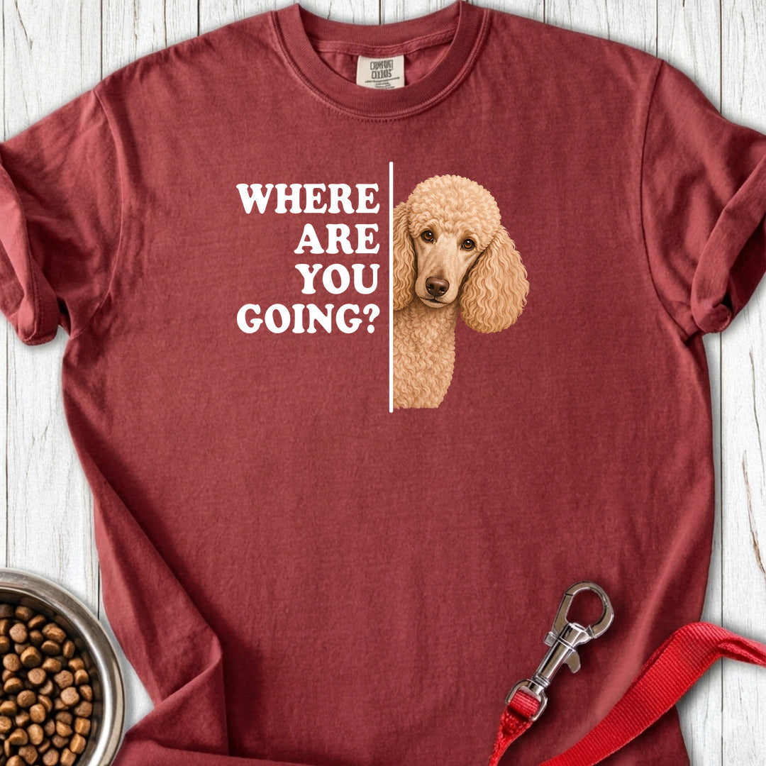Standard Poodle Where Are You Going Apricot Premium Tee — Brick