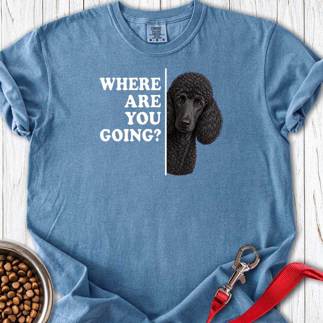 Standard Poodle Where Are You Going Black Premium Tee — Blue Jean