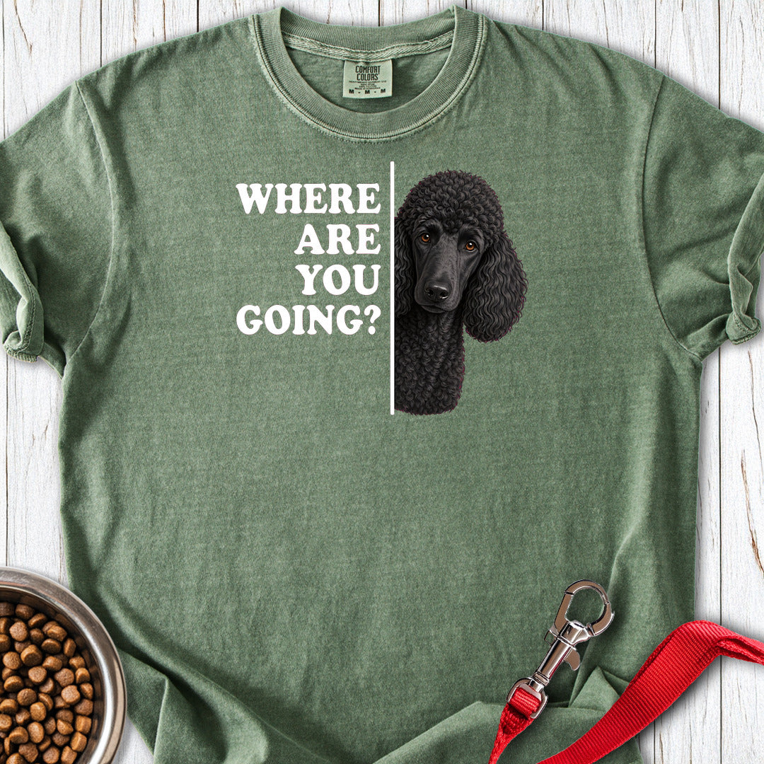 Standard Poodle Where Are You Going Black Premium Tee — Moss