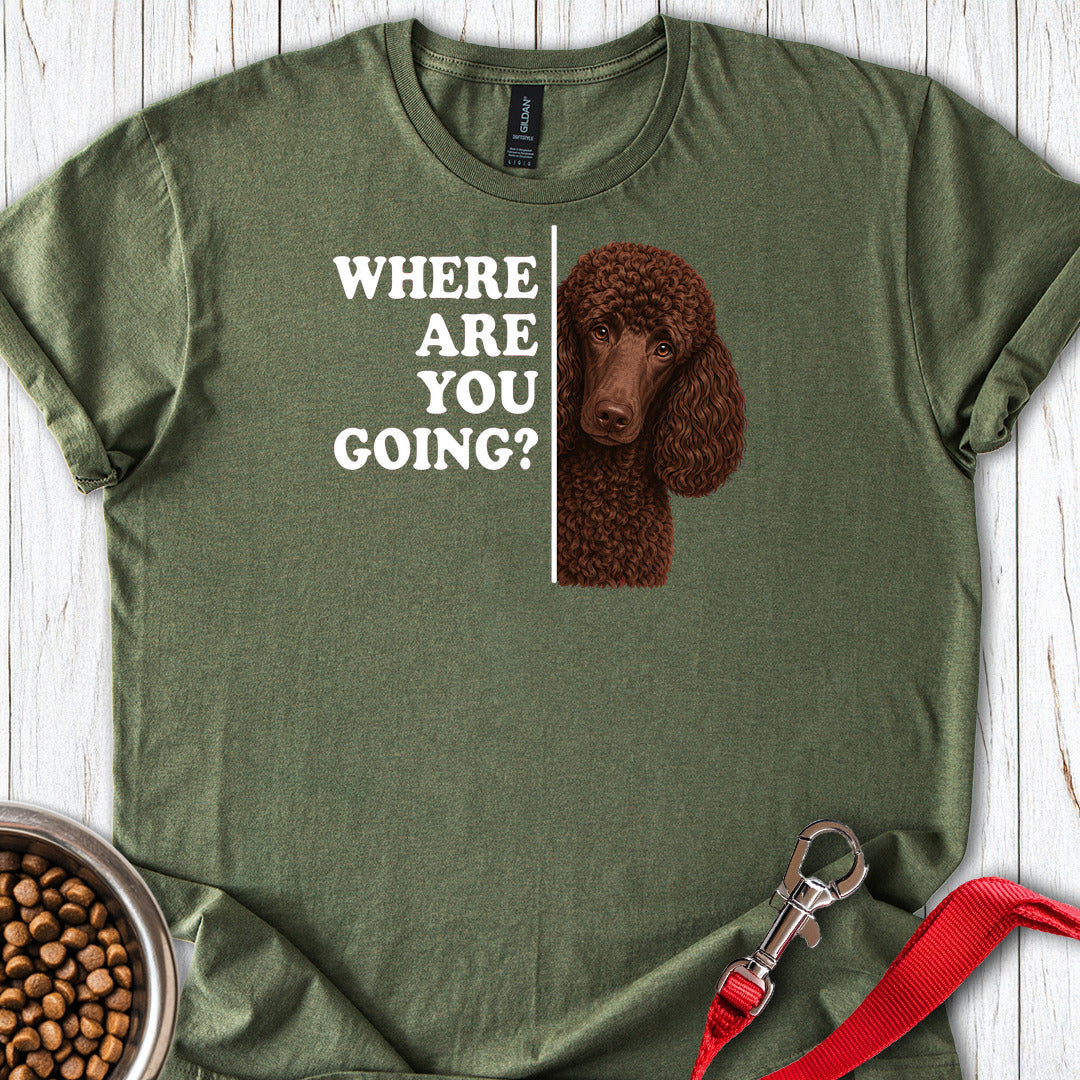 Standard Poodle Where Are You Going Chocolate — Military Green