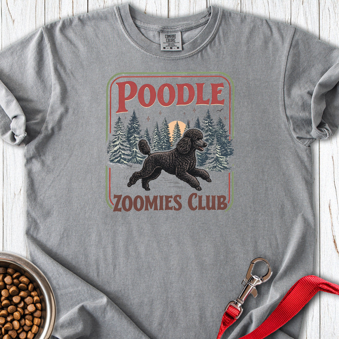 Standard Poodle Zoomies Club Black Premium Tee — Grey