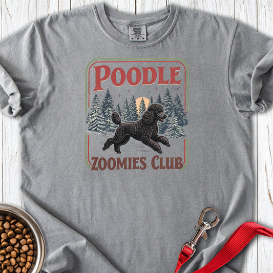 Standard Poodle Zoomies Club Black Premium Tee — Grey
