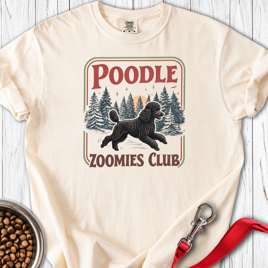 Standard Poodle Zoomies Club Black Premium Tee — Ivory