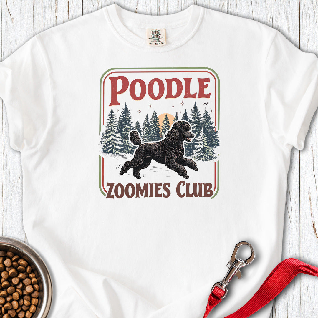Standard Poodle Zoomies Club Black Premium Tee — White