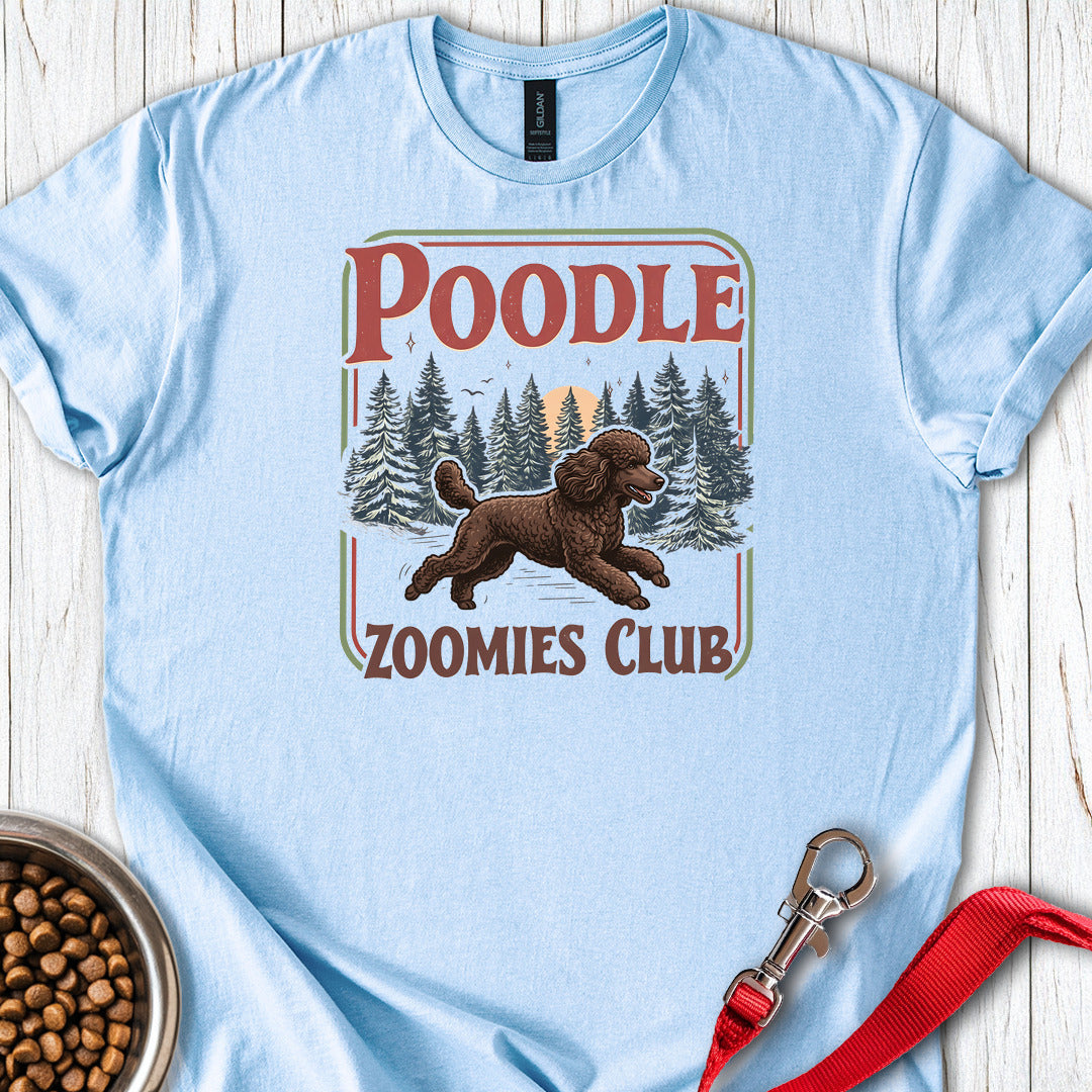 Standard Poodle Zoomies Club Chocolate — Light Blue