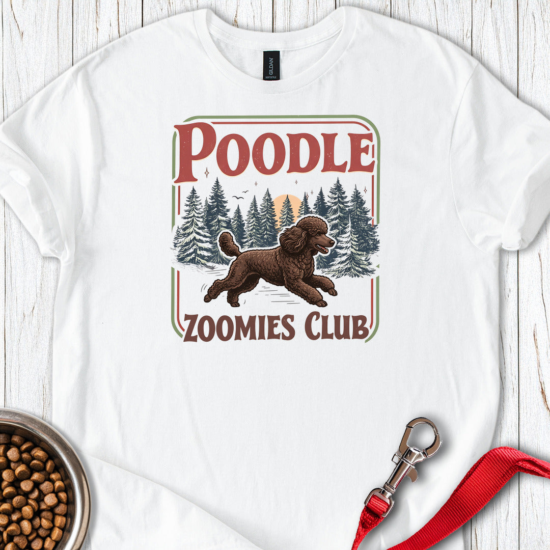 Standard Poodle Zoomies Club Chocolate — White