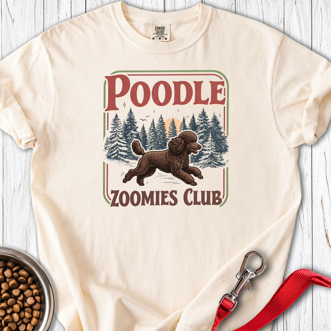 Standard Poodle Zoomies Club Chocolate Premium Tee — Ivory