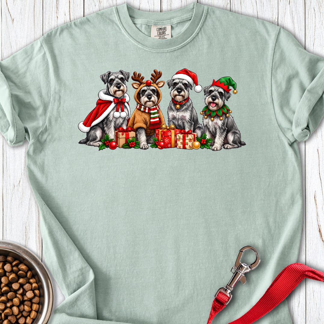 Standard Schnauzer Christmas Group Premium Tee — Bay