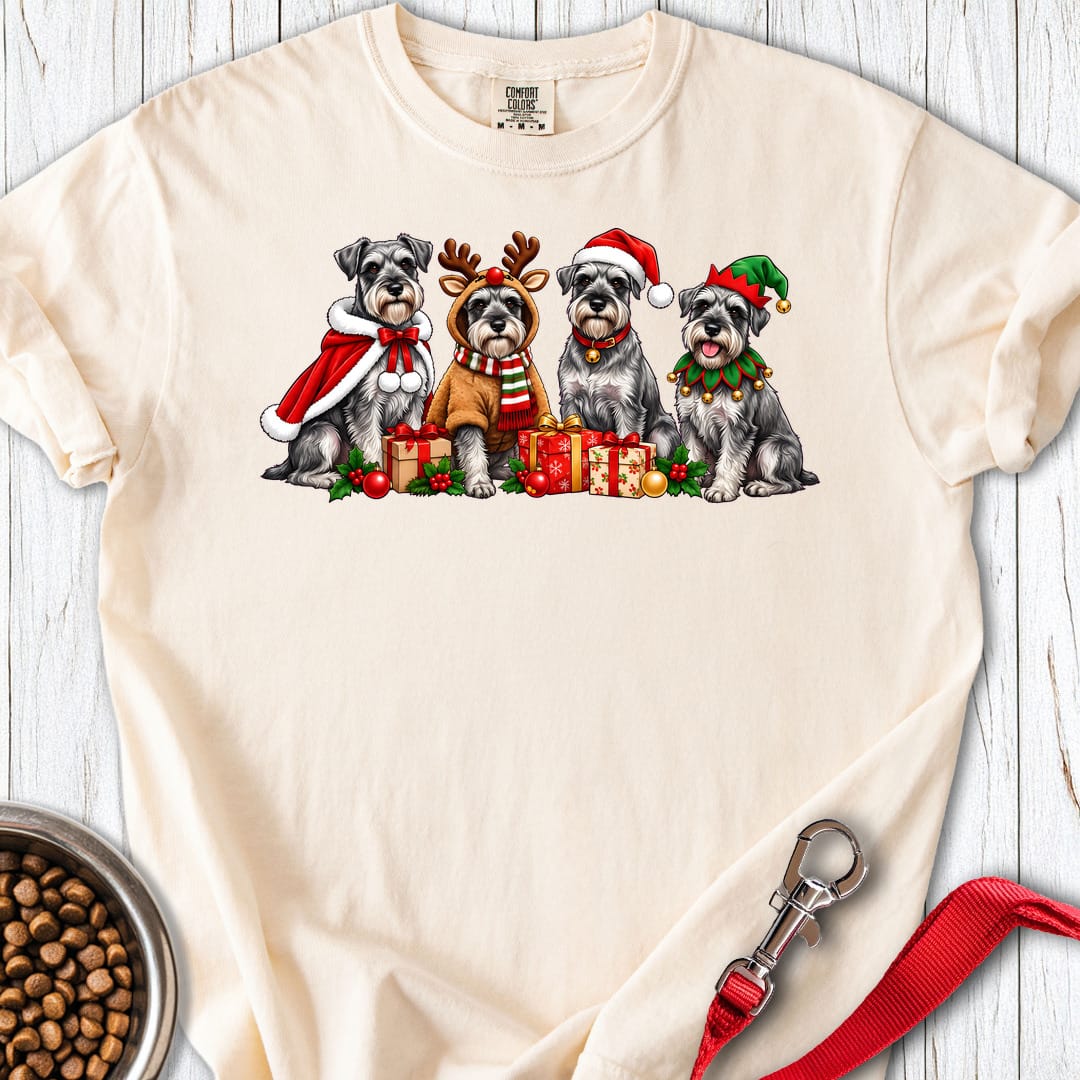 Standard Schnauzer Christmas Group Premium Tee — Ivory