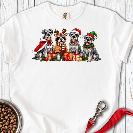 Standard Schnauzer Christmas Group Premium Tee — White