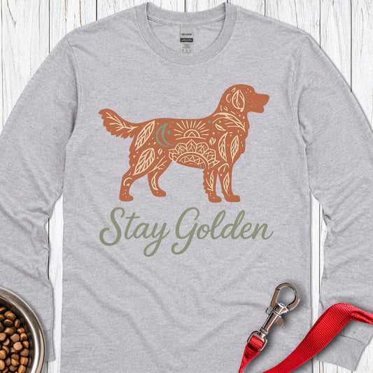 Stay Golden Retriever Long Sleeve — Sport Grey