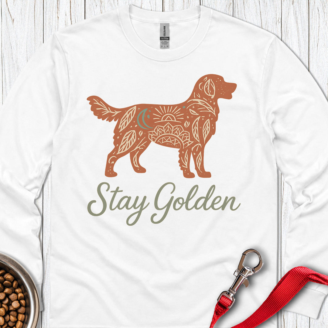 Stay Golden Retriever Long Sleeve — White