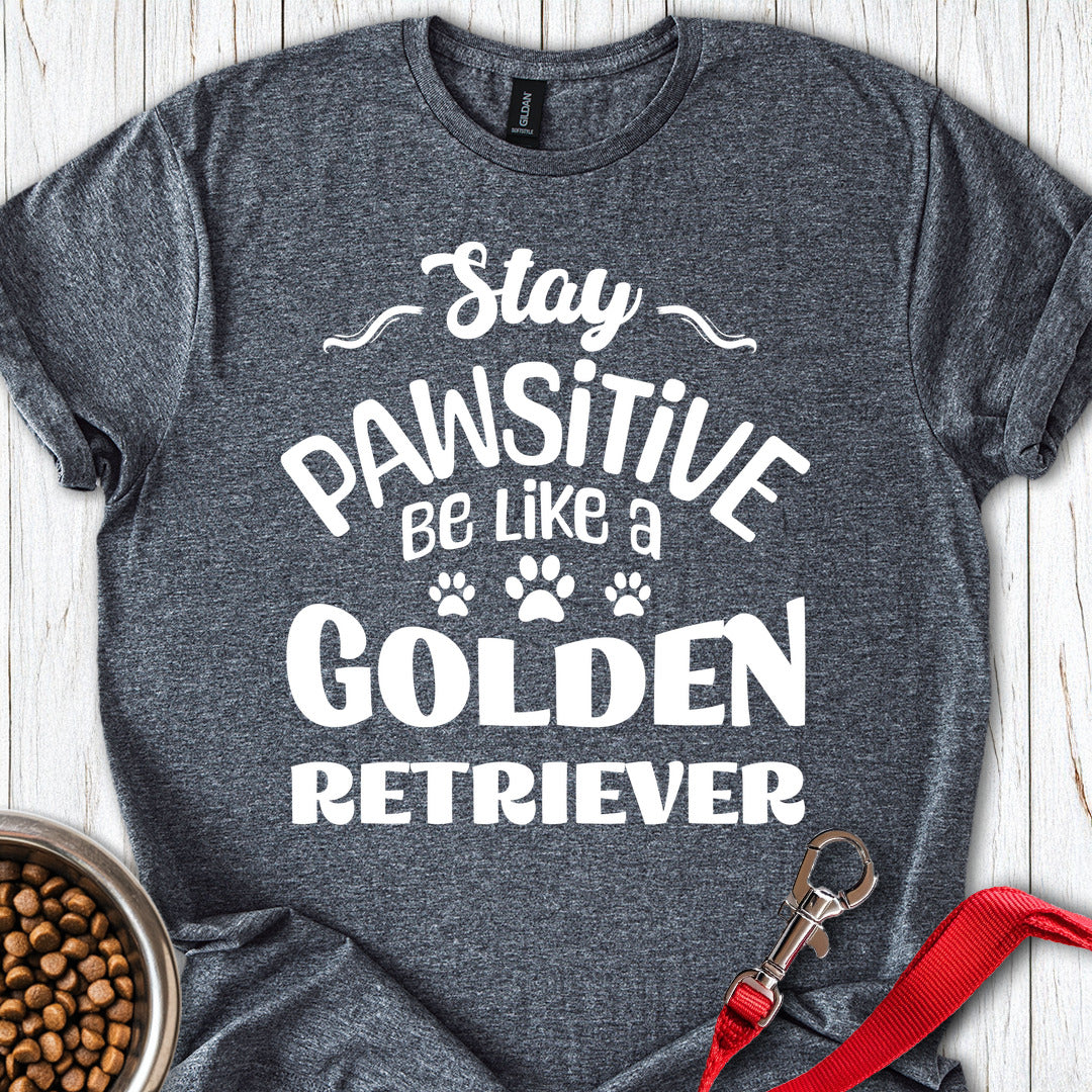 Stay Pawsitive Golden Retriever Dark Heather