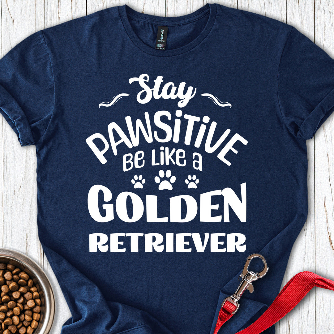 Stay Pawsitive Golden Retriever Navy