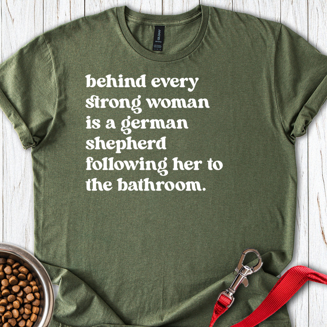Strong German Shepherd Woman Military Green