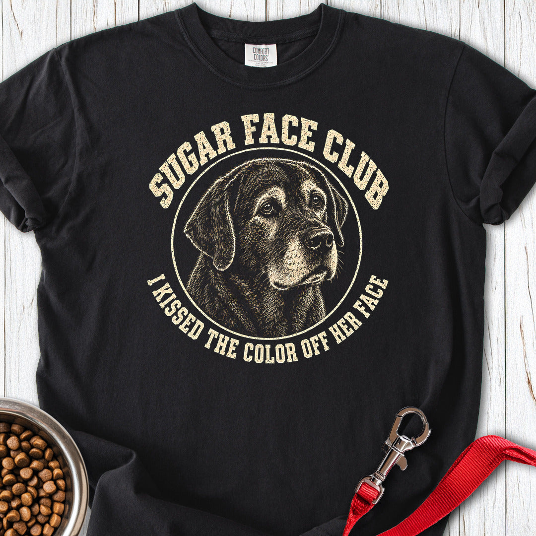 Sugar Face Labrador Girl Premium Tee — Black