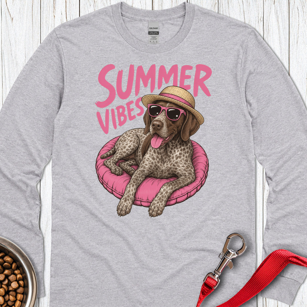 Summer Vibes German Shorthaired Pointer Long Sleeve — Sport Grey