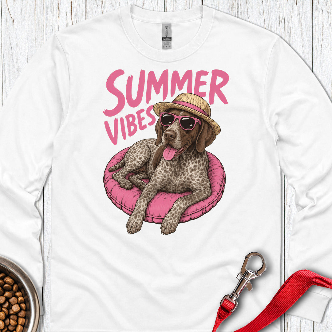 Summer Vibes German Shorthaired Pointer Long Sleeve — White