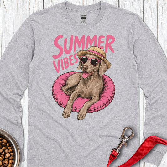 Summer Vibes Weimaraner Long Sleeve — Sport Grey