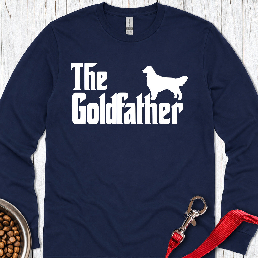The Goldfather Golden Retriever Long Sleeve — Navy