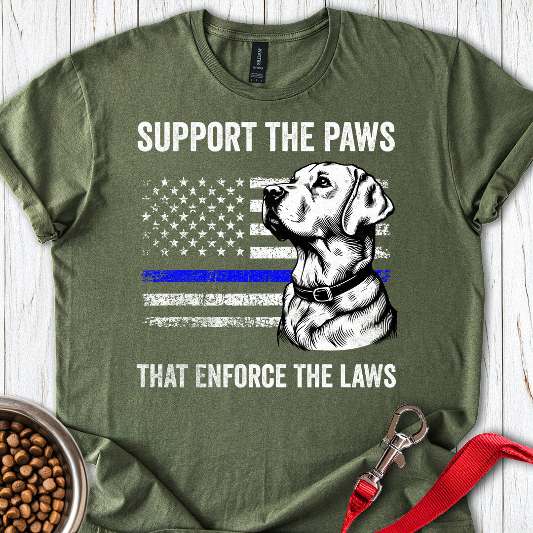 Thin Blue Line Police Labrador Military Green