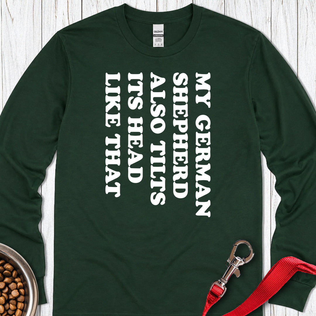 Tilt German Shepherd Long Sleeve — Forest Green