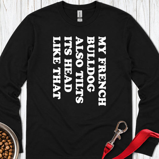 Tilt Head Frenchie Long Sleeve — Black