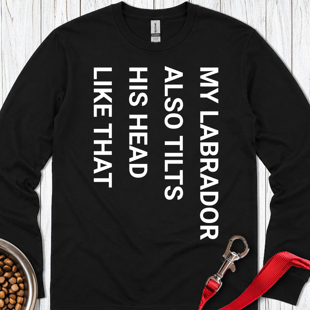 Tilt Head Labrador Long Sleeve — Black