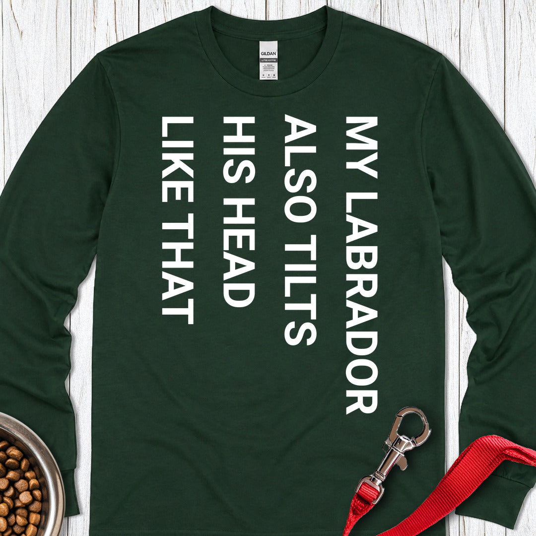 Tilt Head Labrador Long Sleeve — Forest Green