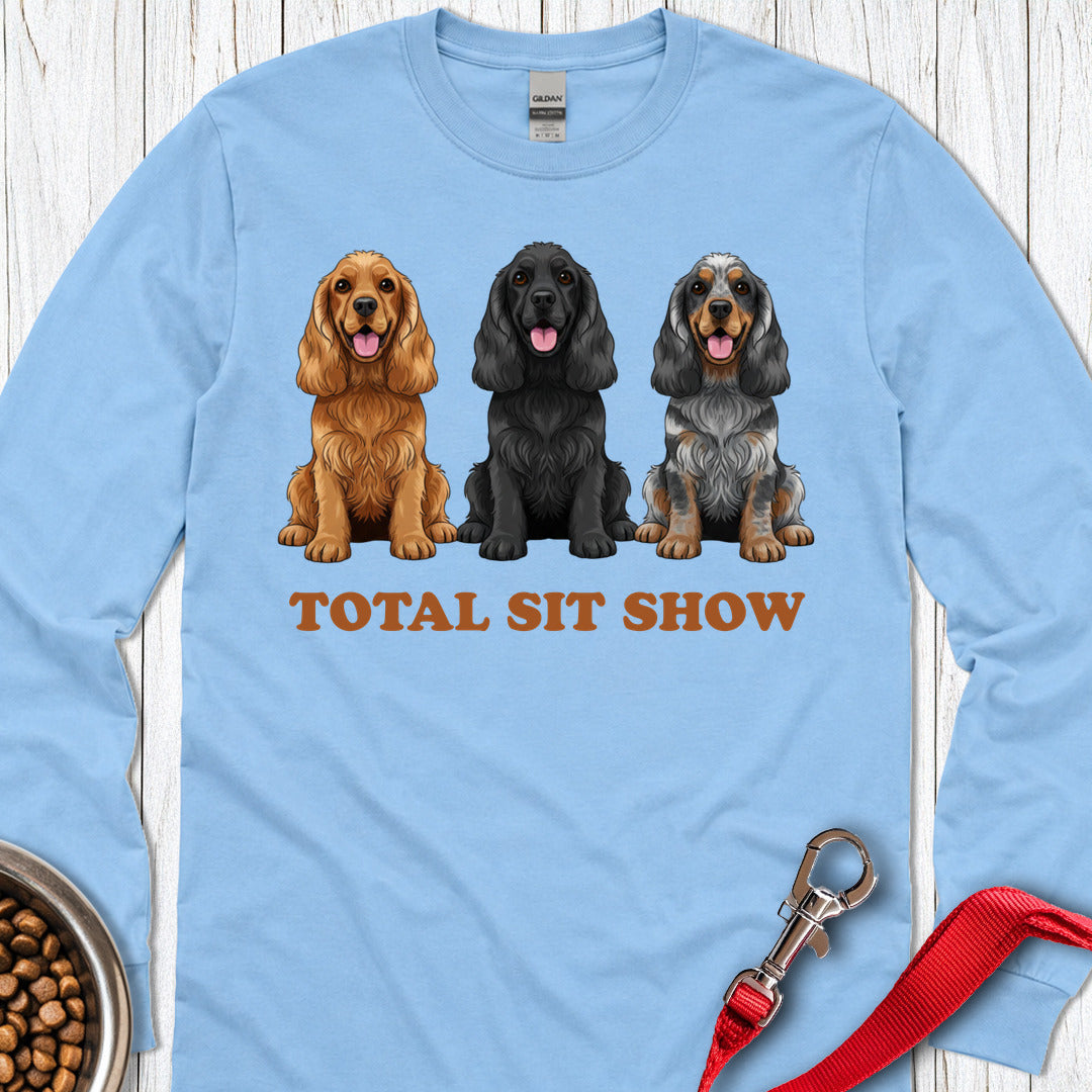 Total Sit Show Cocker SPaniel Long Sleeve — Carolina Blue