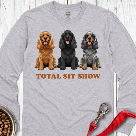 Total Sit Show Cocker SPaniel Long Sleeve — Sport Grey