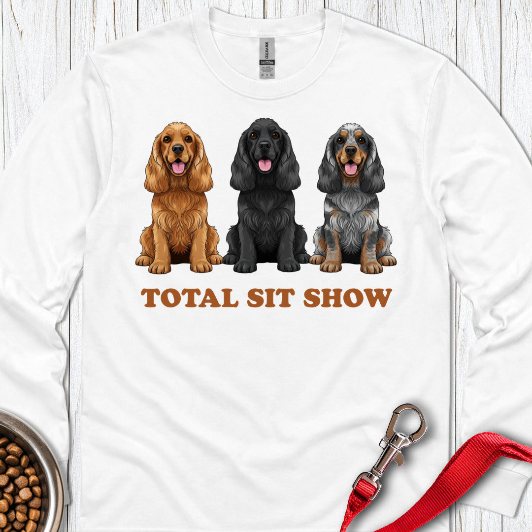 Total Sit Show Cocker SPaniel Long Sleeve — White
