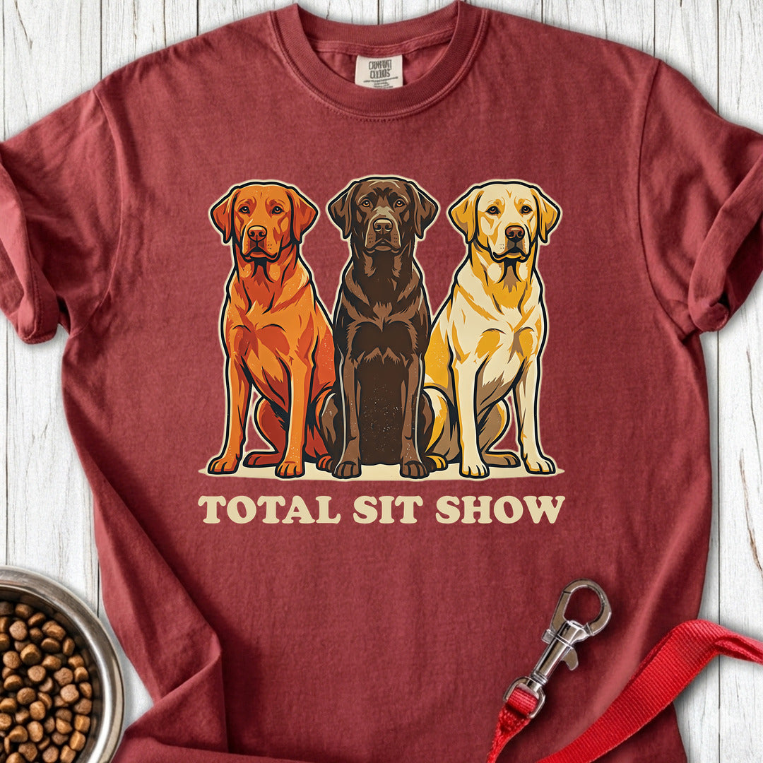 Total Sit Show Red, Chocolate & Yellow Labrador Premium Tee Brick