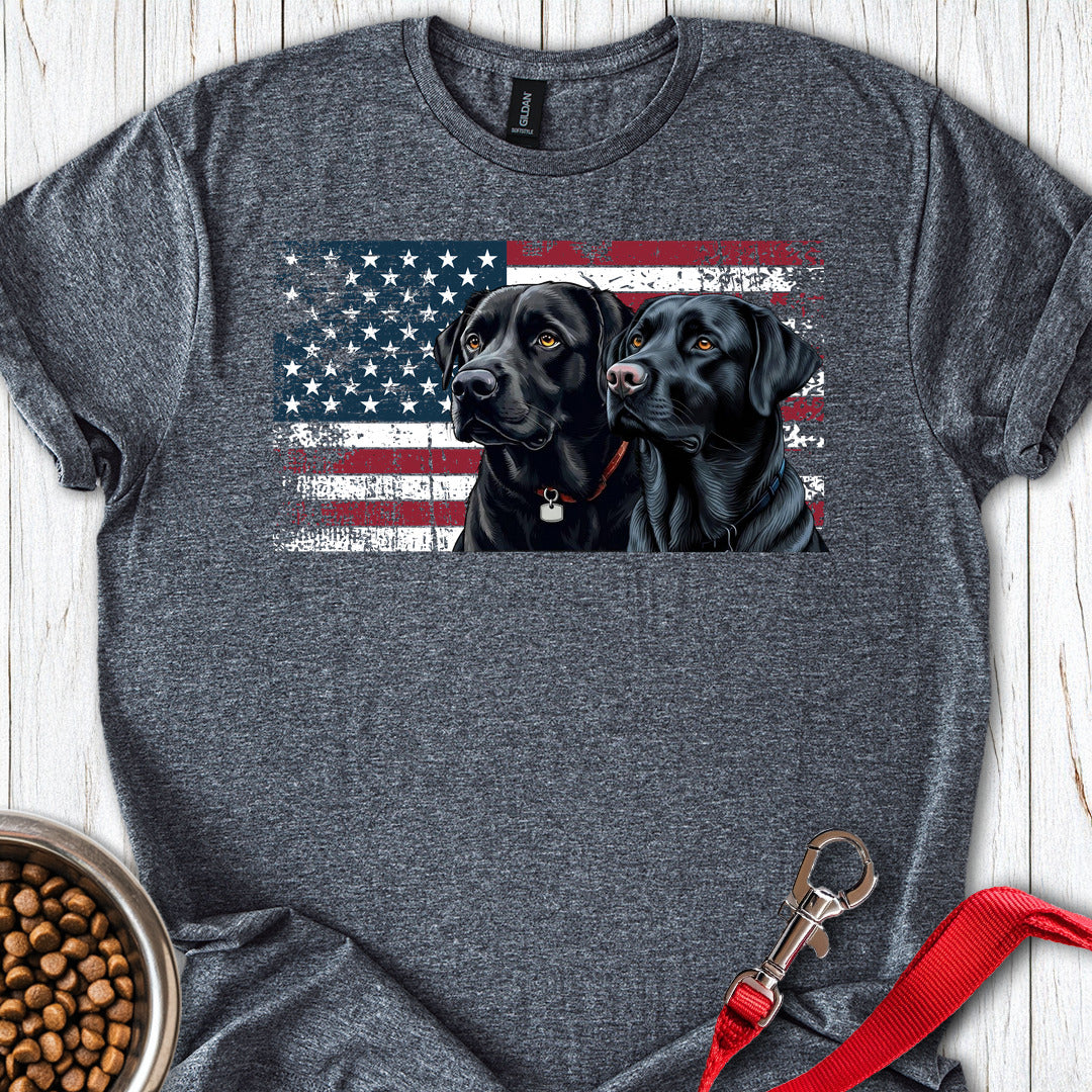 Two Black Labs USA Dark Heather