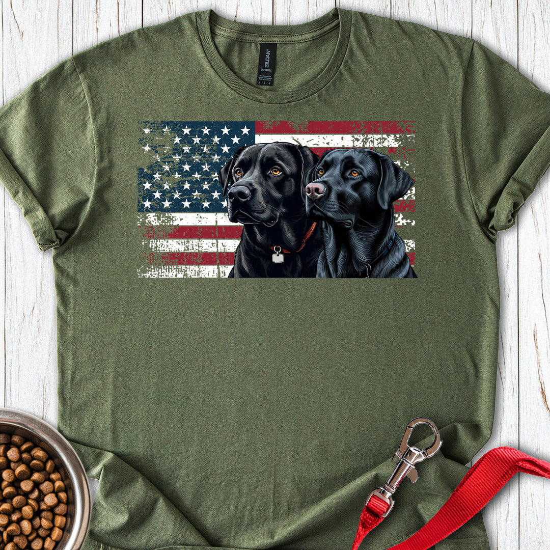 Two Black Labs USA Military Green