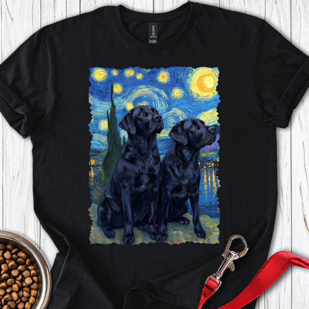 Two Black Labs Van Gogh Black