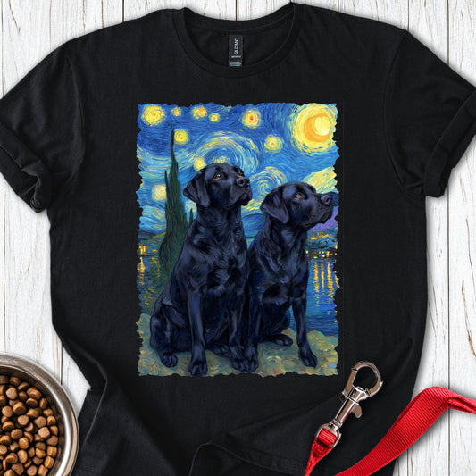 Two Black Labs Van Gogh Black