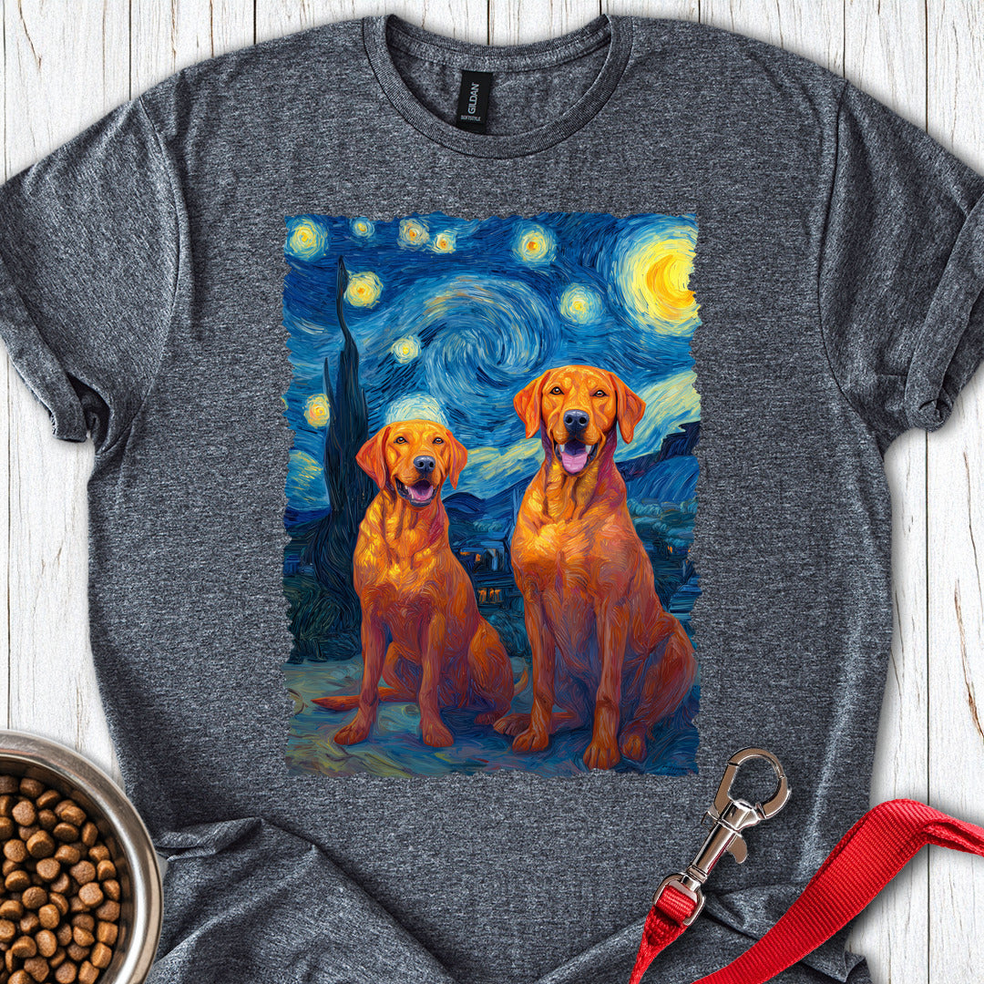 Two Fox Red Labradors Van Gogh Dark Heather