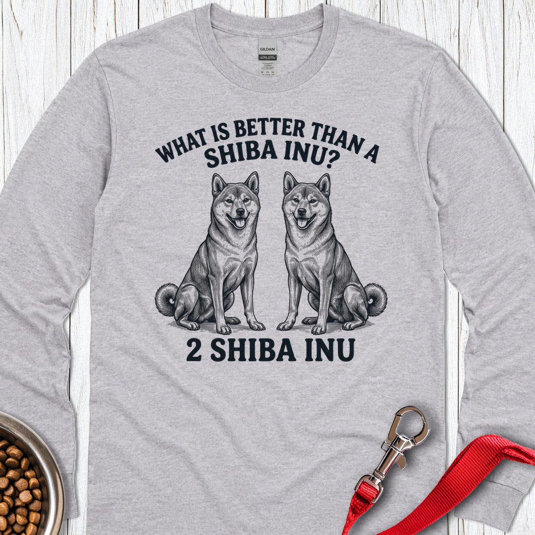 Two Shiba Inu Long Sleeve — Sport Grey