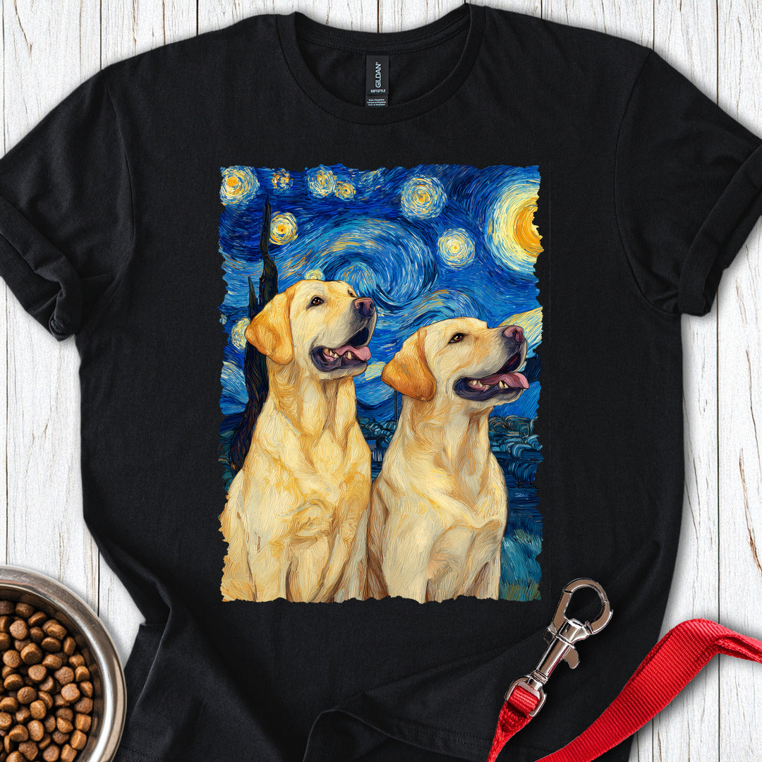 Two Yellow Labradors Van Gogh Black