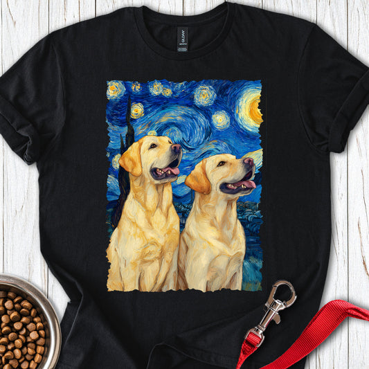 Two Yellow Labradors Van Gogh Black
