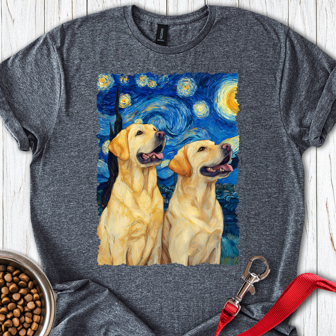 Two Yellow Labradors Van Gogh Dark Heather