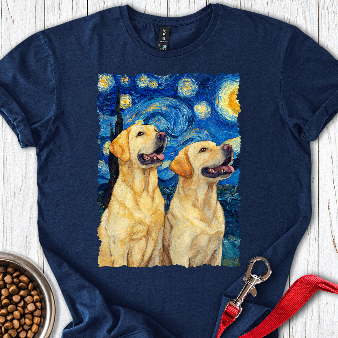 Two Yellow Labradors Van Gogh Navy