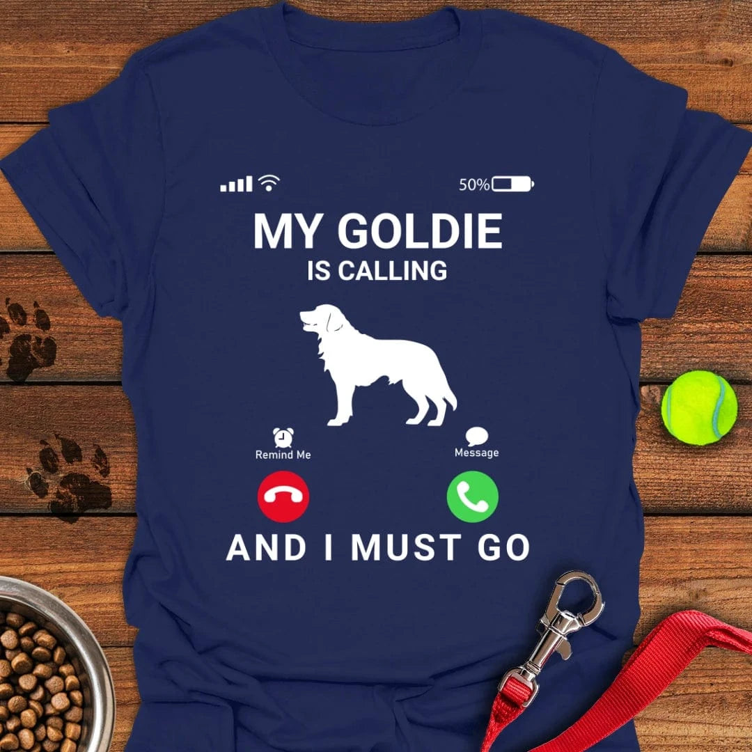 Golden Retriever is Calling T-Shirt Navy