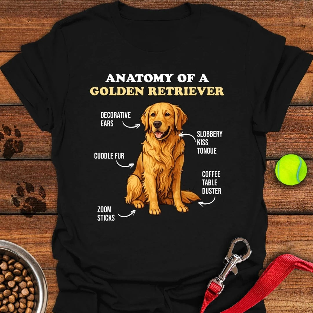 Anatomy of a Golden Retriever T-Shirt Black