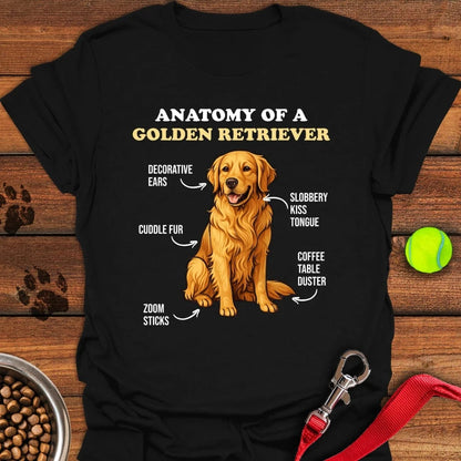 Anatomy of a Golden Retriever T-Shirt Black