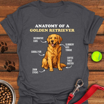 Anatomy of a Golden Retriever T-Shirt Dark Heather