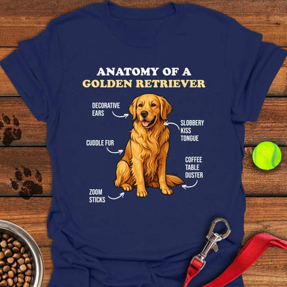 Anatomy of a Golden Retriever T-Shirt Navy