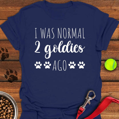 I Was Normal 2 Goldies Ago T-Shirt Navy